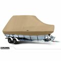 Eevelle Boat Cover BAY BOAT Rounded Bow, Center Console, TTop Inboard Fits 28ft 6in L up to 120in W Khaki WSBCCTT28120-KHA